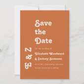 Retro Foto Typografie Burnt Orange Save the Date (Vorderseite)