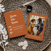 Retro Foto Typografie Burnt Orange Save the Date