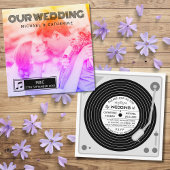 Retro Foto Vinyl Record Music Player Hochzeit Einladung