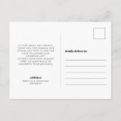 Retro Foto Wedding Danke Postcard Postkarte (Rückseite)