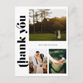 Retro Foto Wedding Danke Postcard Postkarte (Vorderseite)