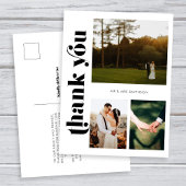 Retro Foto Wedding Danke Postcard Postkarte