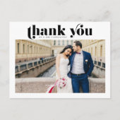 Retro Foto Wedding Danke Postcard Postkarte (Vorderseite)