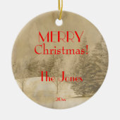 Retro Foto Weihnachtsbaum Keramik Ornament (Vorne)