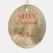 Retro Foto Weihnachtsbaum Keramik Ornament (Links)