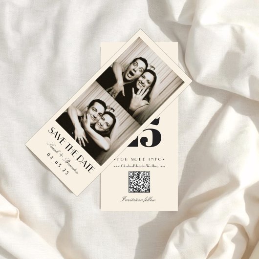 Retro-Fotobooth-Typografie Qrcode Save the Date