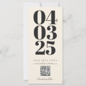 Retro-Fotobooth-Typografie Qrcode Save the Date (Rückseite)