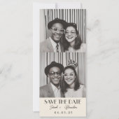 Retro Fotobooth Typografie Qrcode Save the Date Einladung (Vorderseite)