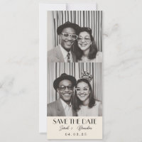 Retro Fotobooth Typografie Qrcode Save the Date