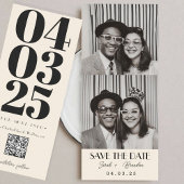 Retro Fotobooth Typografie Qrcode Save the Date Einladung