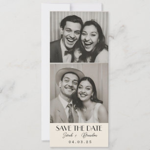 Retro-Fotobooth-Typografie Qrcode Save the Date Einladung