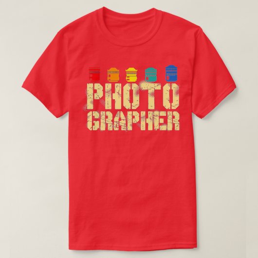Retro Fotograf Vintag Fotokamera Lens T-Shirt (Design vorne)