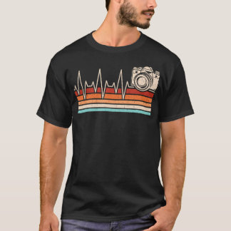 Retro-Fotografie Herzschlag Vintage-Kamera Fotogra T-Shirt
