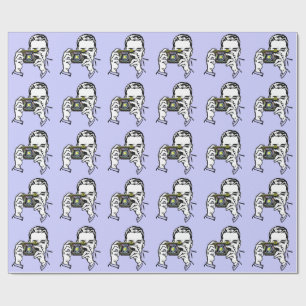 RETRO-FOTOGRAFIERMUSTERPATTER GESCHENKPAPIER