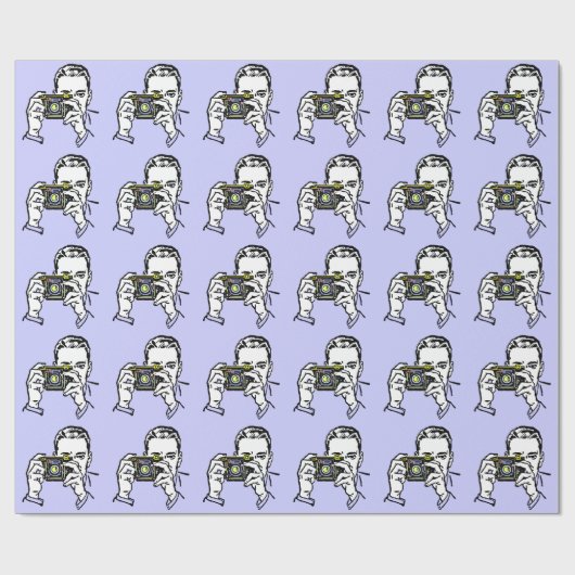 RETRO-FOTOGRAFIERMUSTERPATTER GESCHENKPAPIER (Flach)