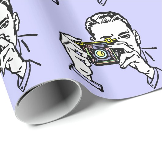 RETRO-FOTOGRAFIERMUSTERPATTER GESCHENKPAPIER (Rolleneckpunkt)