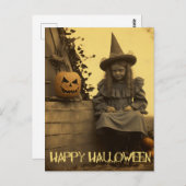 Retro Fotografy spooky Halloween gruselige Mädchen Postkarte (Vorne/Hinten)