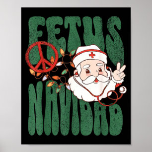 Retro Fötus Navidad Santa Claus Weihnachten Frauen Poster