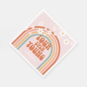 Retro Four Ever Junge, daistischer Regenbogen 4. G Serviette (Ecke)