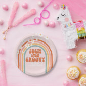 Retro Four je Groovy daisy Regenbogen 4. Geburtsta Pappteller (Party)