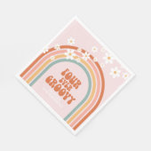 Retro Four je Groovy daisy Regenbogen 4. Geburtsta Serviette (Ecke)