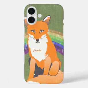 Retro Fox Art Orange Retro iPhone 5 iPhone 16 Plus Hülle