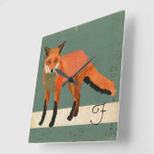 Retro Fox Clock Quadratische Wanduhr (Winkel)