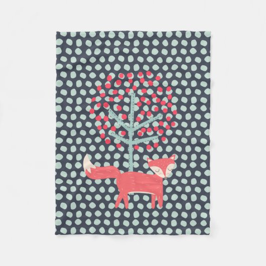 Retro Fox Fleecedecke (Vorderseite)