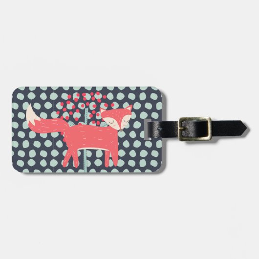 Retro Fox Gepäckanhänger (Vorderseite horizontal)