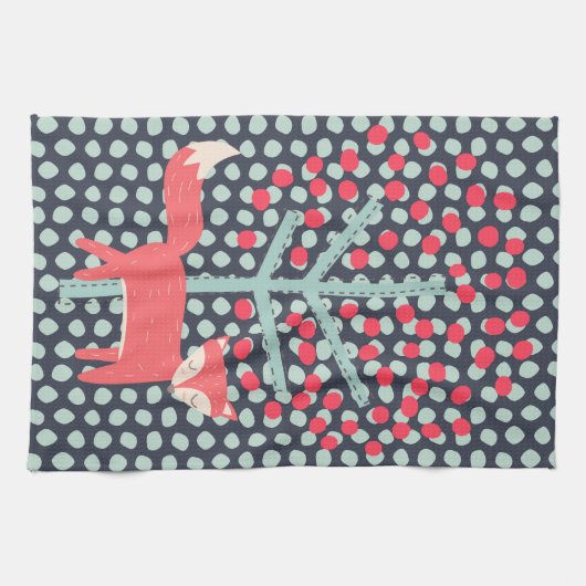 Retro Fox Geschirrtuch (Horizontal)