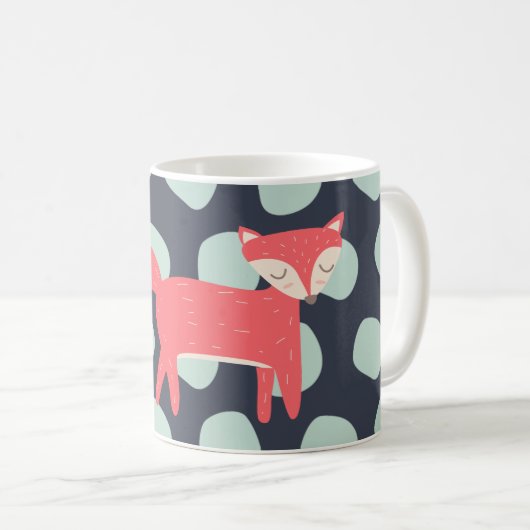 Retro Fox Kaffeetasse (VorderseiteRechts)