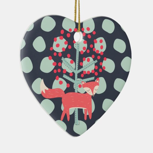 Retro Fox Keramik Ornament (Rechts)