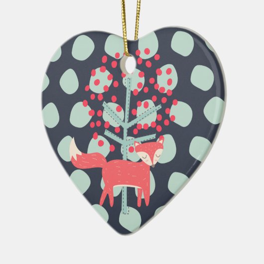 Retro Fox Keramik Ornament (Links)