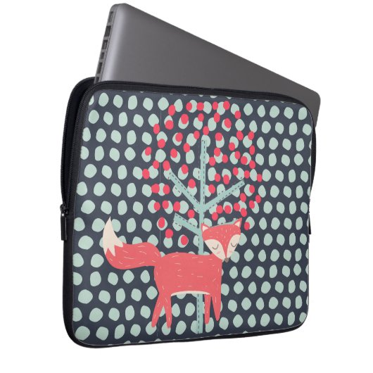 Retro Fox Laptopschutzhülle (Vorne Rechts)