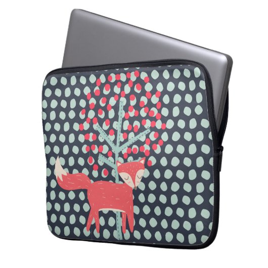 Retro Fox Laptopschutzhülle (Vorderseite Links)