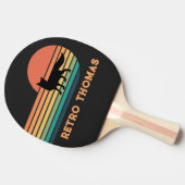 Retro Fox mit Name Tischtennis Schläger (Seitenansicht)