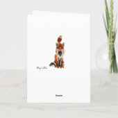 Retro Fox & Owl Geburtskarte Karte (Rückseite)