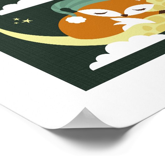 Retro Fox Poster Print (Ecke)