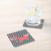 Retro Fox Rechteckiger Pappuntersetzer (Vor Ort)