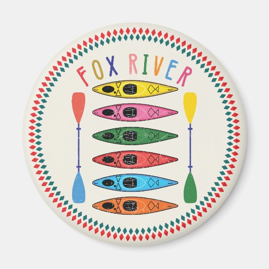 Retro Fox River Kayaking Magnet (Vorne)