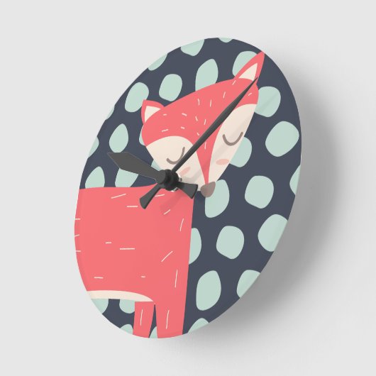Retro Fox Runde Wanduhr (Winkel)