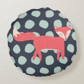 Retro Fox Rundes Kissen (Rückseite)