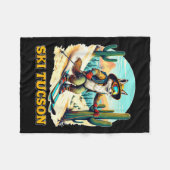 Retro Fox Ski in Tucson Wüste Abenteuer Ski Ar Fleecedecke (Vorderseite (Horizontal))