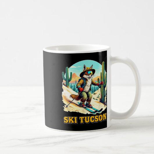 Retro Fox Ski in Tucson Wüste Abenteuer Ski Ar Kaffeetasse (Rechts)