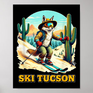 Retro Fox Ski in Tucson Wüste Abenteuer Ski Ar Poster