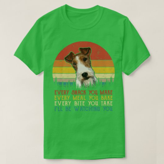 Retro Fox Terrier jeden Snack, den Sie machen jede T-Shirt (Design vorne)