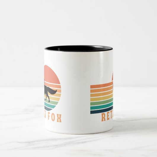 Retro Fox Zweifarbige Tasse (Mittel)
