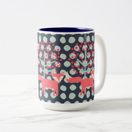 Retro Fox Zweifarbige Tasse (VorderseiteRechts)