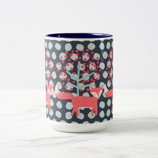 Retro Fox Zweifarbige Tasse (Mittel)