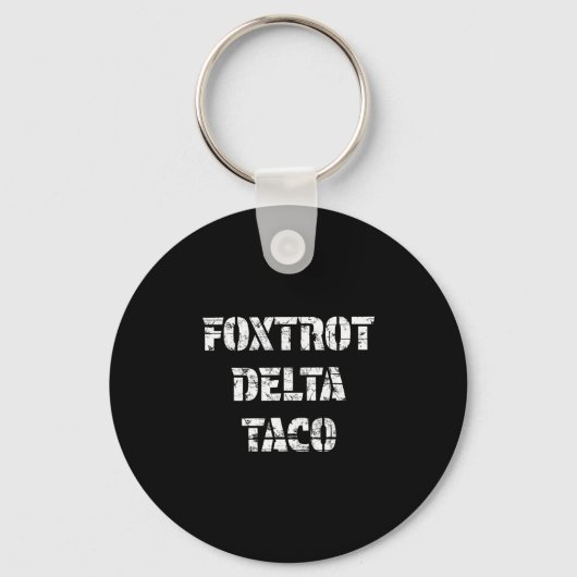 Retro Foxtrot Delta Taco Schlüsselanhänger (Vorderseite)